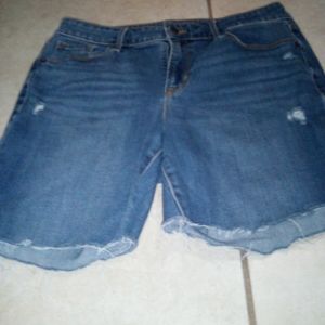 Old Navy Pop Icon Skinny Blue Jean Cutoffs Size 10